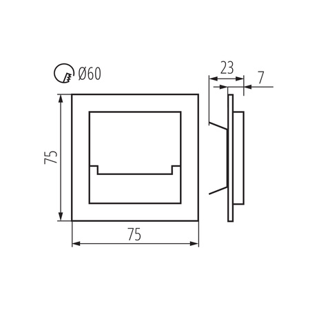 LED-Treppenleuchte SABIK MINI 0.8W 15lm 6500K 12DC Cold KANLUX