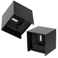 Wandleuchte LED 6W 420lm 3000K Neutral 2x LED IP54 Schwarz Querk Kobi