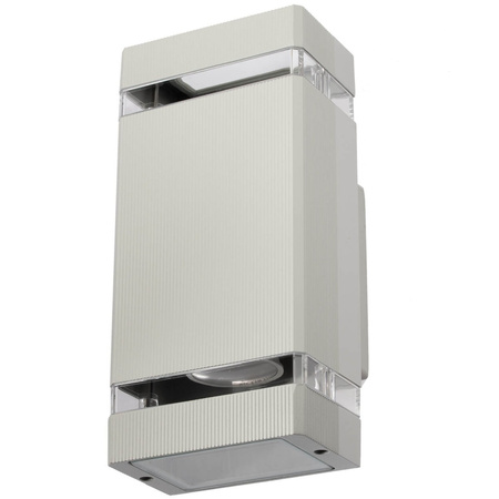 Doppelte Masterled HANA LED-Fassaden-Gartenwandleuchte 2xGU10 ALUMINIUM grau IP54