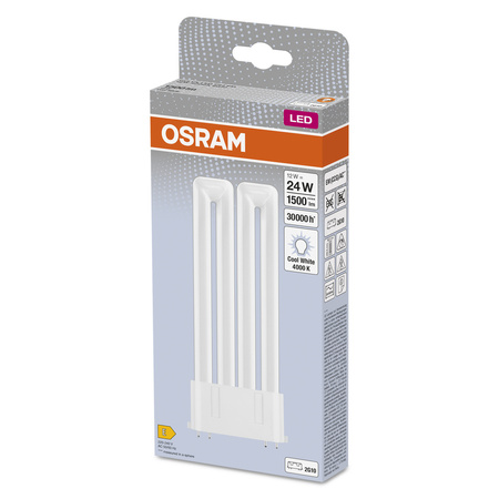 LED einseitige Leuchtstofflampe 2G10 12W = 24W 1500lm 4000K Neutral 130° DULUX LED F EM & AC Osram