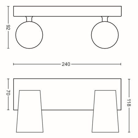 LED PAISLEY Deckenleuchte 2x GU10 Reflektor Leuchte Moving grey PHILIPS