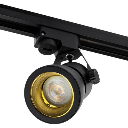 Beleuchtung Stromschienenset 1m + 2x LED Stromschienenstrahler GU10 Lampe Schwarz und Gold