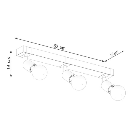 ZUCA 3 3xE27 Schwarz Holz Modern SOLLUX Deckenleuchte