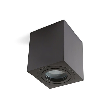 Aufputz-HALOGEN-Wasserdichtes Aluminium-SPOT-TUBE 95 mm IP44 Schwarz AQUARIUS SQUARE Kobi