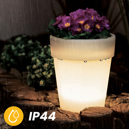 LED Solar Gartenlampe Weiß BLUMENTOPF 4000K neutral GOLDLUX (Polux)