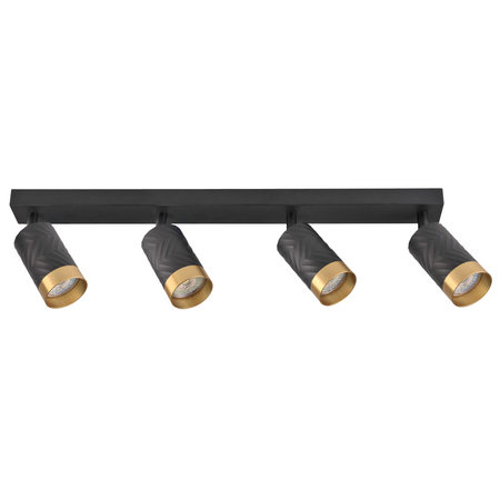 Wand- &amp; Deckenstrahler 4x GU10 Schwarz Gold ARRAS Sanico Goldlux