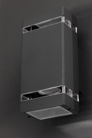 Wandleuchte Außen 2x GU10, Garten-Wandleuchte IP54 nach oben und unten VELA LUMILED