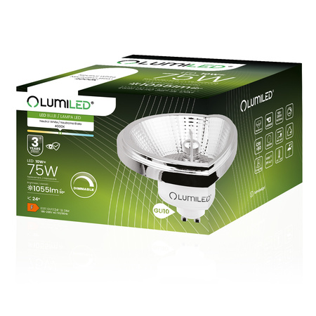 LED Lampen GU10 ES111 10W = 75W 1055lm 4000K Neutral 38° Silber Dimmbar LUMILED