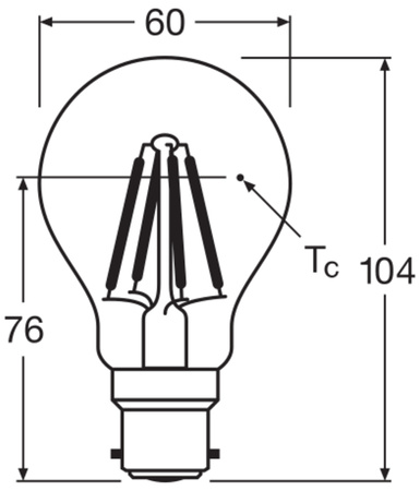 LED-Lampe A60 B22d 7W = 60W 806lm 2700K Warm 300° Dimmbar Retrofit Glühfaden CLASSIC Osram