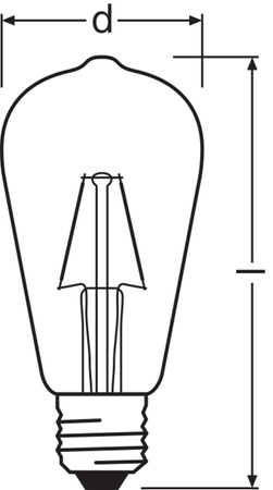LED-Glühbirne ST64 E27 2.5W = 25W 250lm 2700K Warm 300° Retrofit Glühfaden CLASSIC Osram