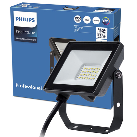 LED-Flutlicht-Reflektor 20W 1900lm 6500K IP65 Schwarz ProjectLine Philips