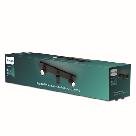 LED RUNNER Deckenleuchte 3x GU10 Reflektor bewegliche Leuchte Schwarz PHILIPS