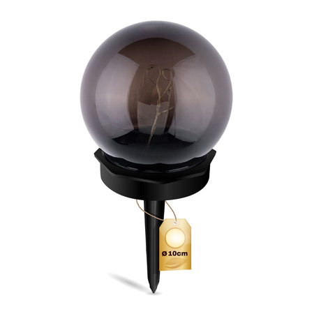 LED-Solar-Gartenlampe mit Nieten dekorative Kugel 3000K IP44 10 cm