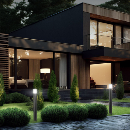 Outdoor Garten Lampe PIPE 60cm IP54 E27 Schwarz Videx