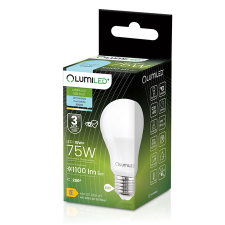 6x LED-Lampe E27 A60 10W = 75W 1100lm 6500K kaltweiß 260° LUMILED