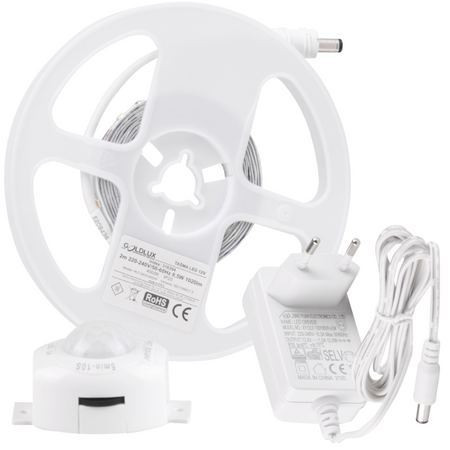 LED-Streifen mit Bewegungs- und Dämmerungssensor 8.5W 1020lm 4000K Neutral 220-240V Weiß 2m Sanico Goldlux