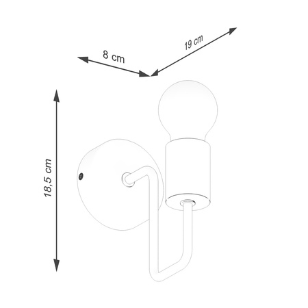 Wandleuchte E27 Naturholz Schwarz Timbo Peach Puff SL.1668 Sollux