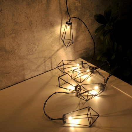 LED-Gartengirlande Batterie 2,1m 2xAA ALBORG Schwarz GOLDLUX (Polux)