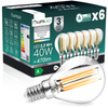 6x LED-Lampe E14 Kugel P45 2.2W 470lm = 40W 4000K neutralweiß 360° Filament Energieklasse A LUMILED