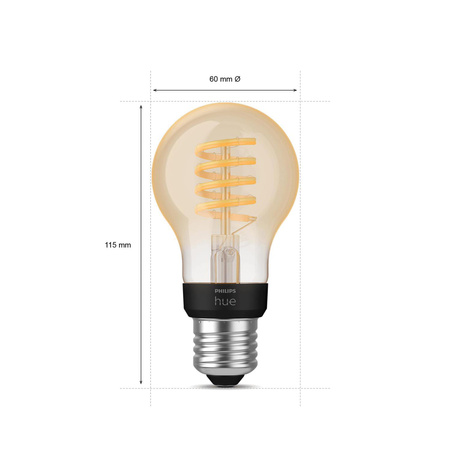 LED-Glühbirne E27 A60 7W CCT PHILIPS HUE White & Ambiance Filament Bluetooth Zigbee