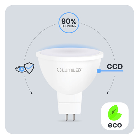 10x LED Lampen GU5.3, Glühbirne MR16 230V 6W = 50W 580lm 120° 6500K kalt LUMILED