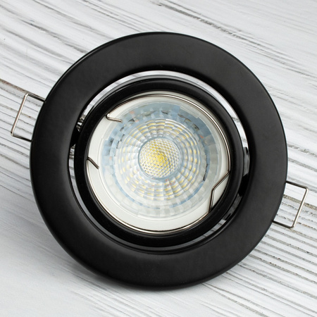 Einbaustrahler GU10, MR16 Einbauspot HALOGEN Runde beweglich Schwarz Blech LUMILED