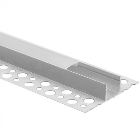 LED-Anbauprofil aus weißem Aluminium für Gipskarton / Gipskarton 2m mit Milchglasdiffusor und Ecolight-Endkappen