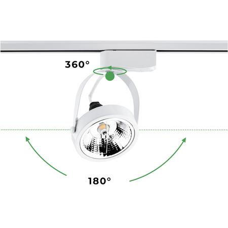 1.5m Stromschiene + 3x Schienenstrahler GU10 AR111 Weiß VICTUS LUMILED