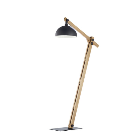 OSLO Stehlampe Schwarz Holz Industriell E27 5023 TK Lighting