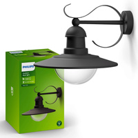Gartenleuchte LED Wandleuchte TOPIARY myGarden E27 IP44 Nach unten gerichtete Laterne Schwarz PHILIPS