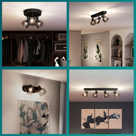 Wandleuchte E14 LED Schwarz Sleet Philips