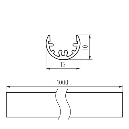 Aluminium-Aufbauprofil PROFILO A 1m silber KANLUX