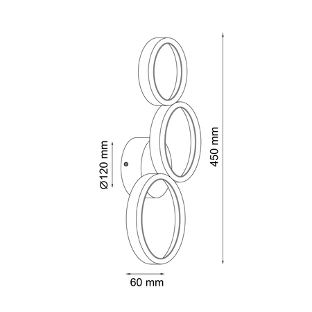 Wandleuchte LED 23W 3600lm 4000K Neutral Schwarz Flamenco Sanico Goldlux