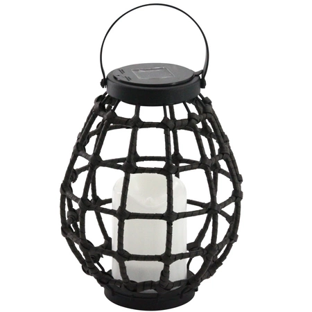 LED-Solarlaterne Garten-Hängelaterne 23cm IP44 schwarzes Metall