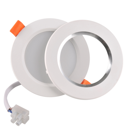 Deckeneinbauleuchte ZOE LED 4.8W 4000K Rundes Netz weiß + silberweißer Ring