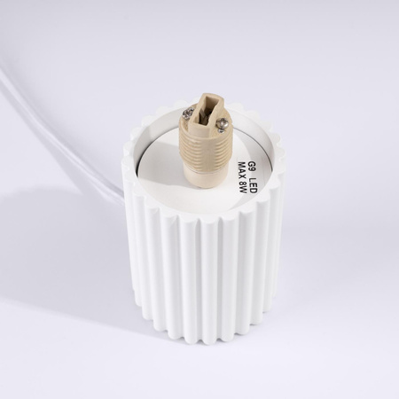 Tisch Tischlampe G9 Rund Weiß Modern Matt Halo Sollux