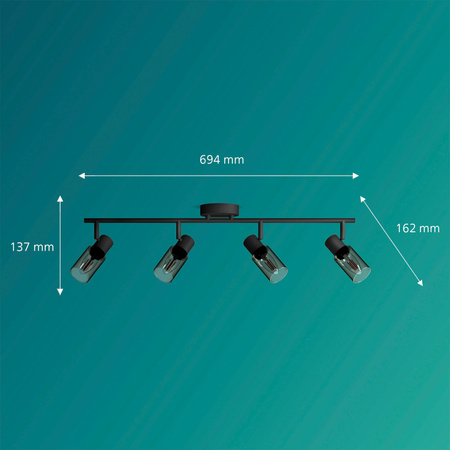 Reflektor-Deckenleuchte 4x E14 Schwarz Palmen Philips