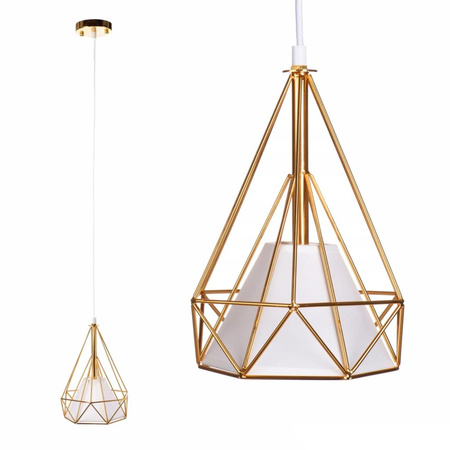 LOFT DIAMENT Slim 1 xE27 GOLD Draht Pendelleuchte Geometrische Deckenleuchte GOLD