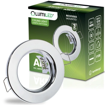 Einbaustrahler GU10, MR16 Einbauspot HALOGEN Runde Fest Chrom Blech ARDALI LUMILED