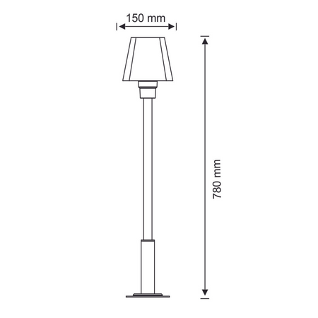 Außengartenlampe stehend 78cm GIZA E27 GOLDLUX (Polux)