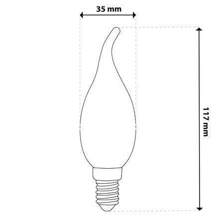 6x LED-Lampe E14 Kerze BA35 2.2W 470lm = 40W 4000K neutralweiß 360° Filament Energieklasse A LUMILED