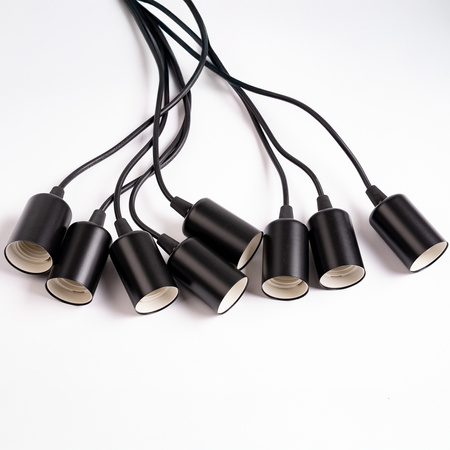 Pendelleuchte mit 8x E27-Sockeln einstellbare, Hängelampe Schwarz mit 8-fach Pendel Spinne Arane LUMILED