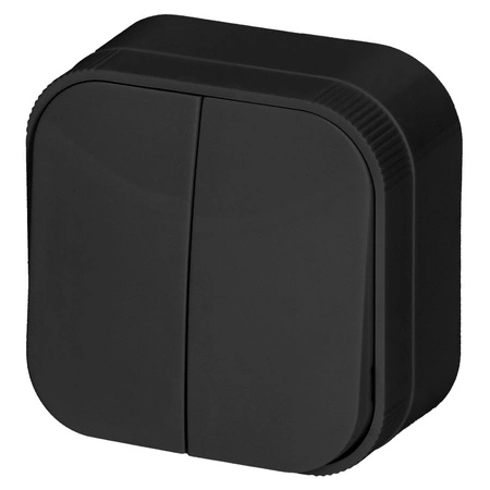 ToDo-Schalter Doppel-Kerzenständer Aufputzmontage IP20 ORNO SCHWARZ