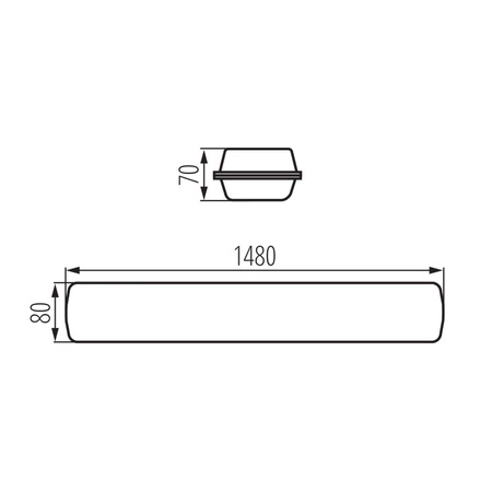 LED 66W 150cm 10000lm 4000K Neutral 115° IP65 IK08 Aufbaustrahler Kanlux