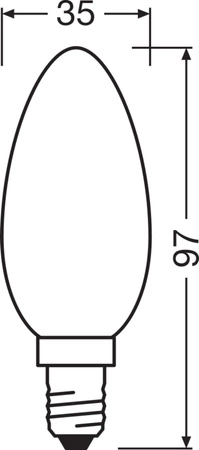 LED Lampen B35 E14 4.8W = 40W 470lm 2700K Warmweiß FILAMENT DIMMABLE LEDVANCE