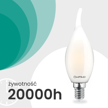 6x LED-Lampe E14 Kerze BA35 2,2W 470lm = 40W 2700K warmweiß 360° Glühfaden Energieklasse A LUMILED