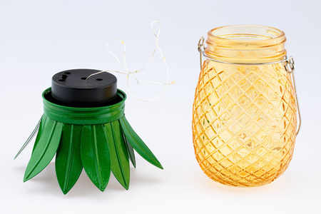 Gartenlampe LED Solar Laterne Hanging Jar ANANAS Glas 3000K