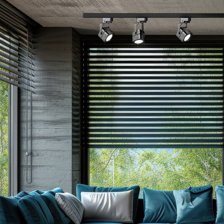 Stromschienen-Kit 1-Phasen-Schiene + 3x GU10 Reflektor Schwarz VIENNA Sanico Goldlux