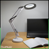 Schreibtischlampe LED 8W CCT Zeichnung Tischlampe 3x Vergrößerungsglas LUCA 2 Weiß LUMILED