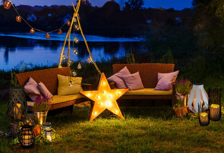 LED Solarlampe Laterne Hängeleuchte LAMPION weiß LED 34cm warm